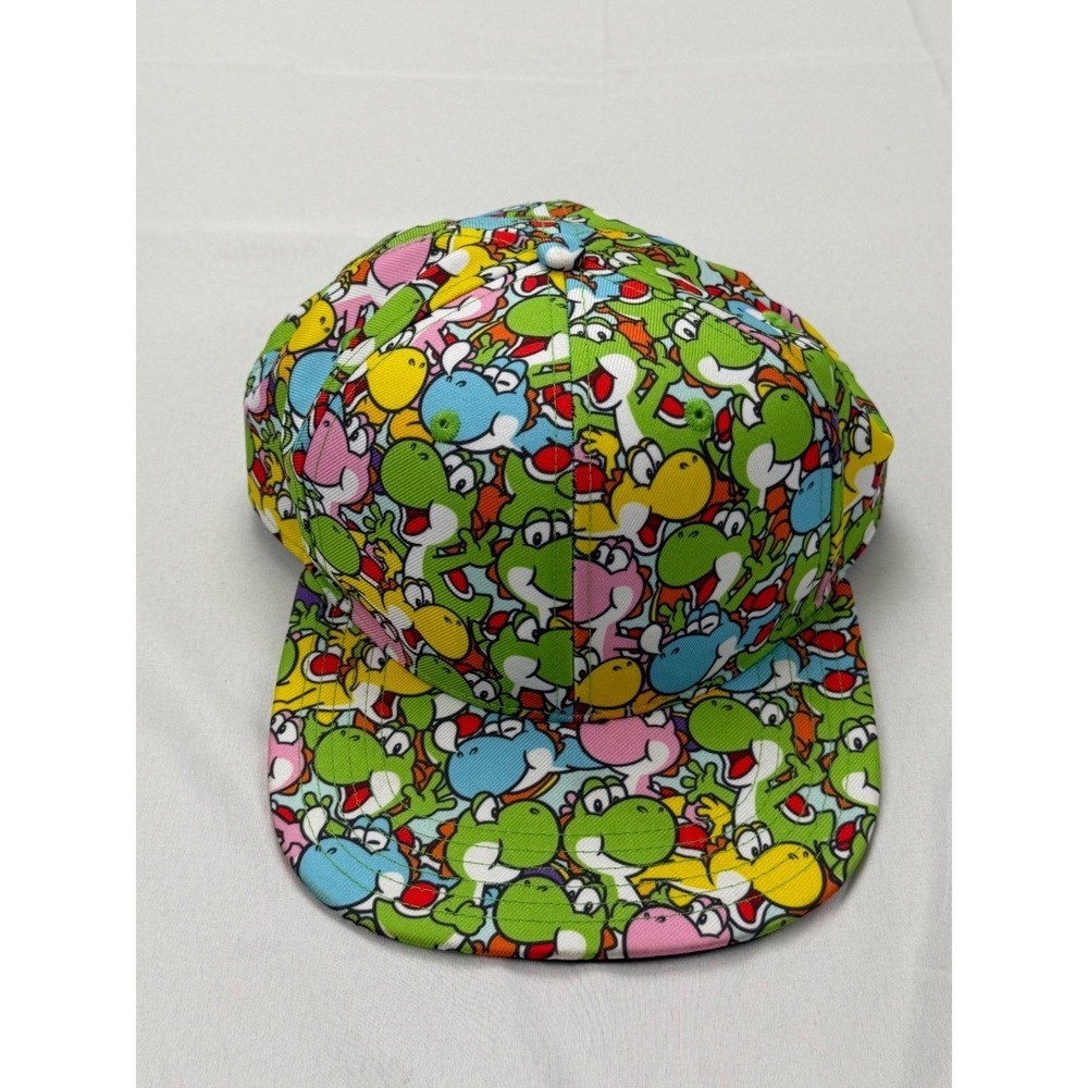 Super Mario Yoshi Snapback Hat Mens OSFM Multi Color All Over Print Nintendo Cap